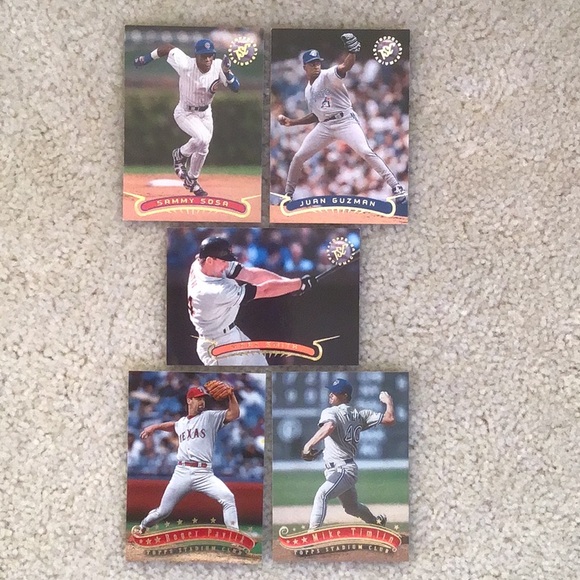 Vintage 1996-1997 Topps Stadium Club MLB Baseball Trading Cards, Lot of 5 Cards - Picture 2 of 8